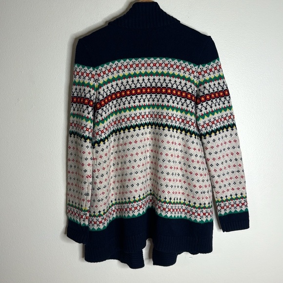 Talbots ladies FAIR ISLE SHAWL COLLAR OPEN SWEATER soft cozy small oversized - Picture 10 of 11